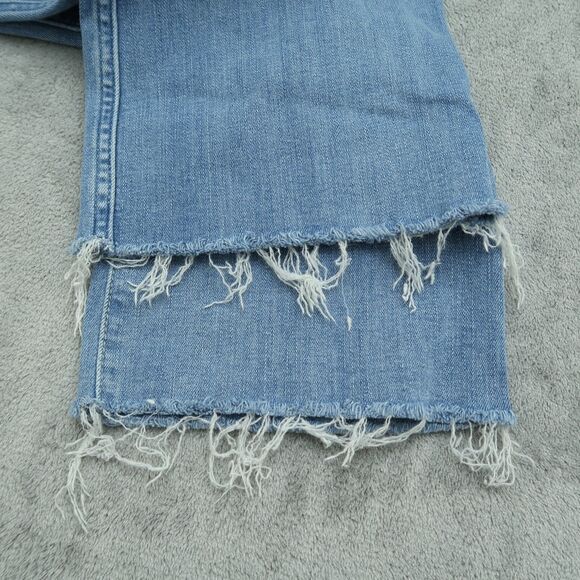 Hollister Straight Jeans Juniors Size 7 High-Rise 24" Inseam Cropped Distressed - Picture 2 of 14